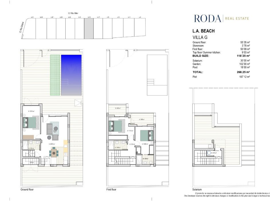 L.A. Beach detached villa with private pool for sale in Los Alcázares